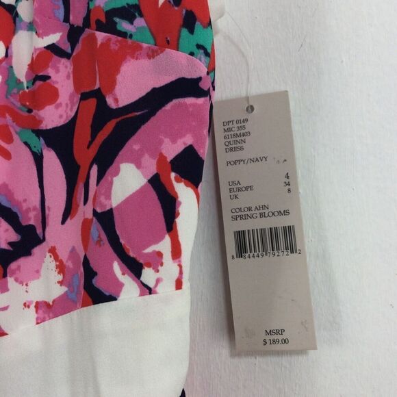 Katherine Kelly Quinn Floral Sleeveless V-Neck Pleated Dress Spring Blooms 4 NWT - Picture 10 of 13